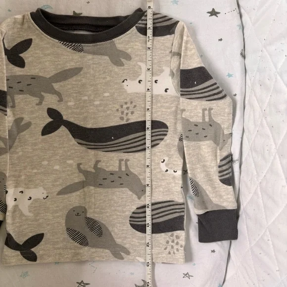 ⭒ 2T Carter’s Gray Two Piece Set Animals Seal Whale Wolf Bear Long Sleeve ⭒ - Picture 5 of 14